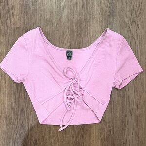 Wild Fable Lavender Tie-Front Crop Top